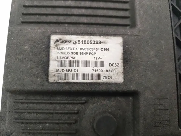 Ordinateur de moteur FIAT DOBLO I 1.3 JTD 51805368 image 3