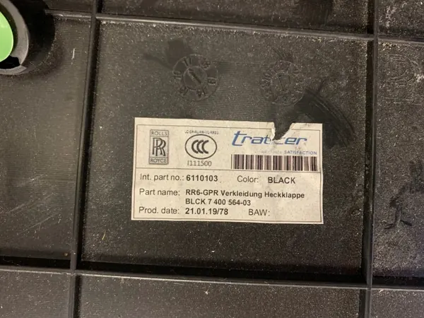 OEM 6110103 Bagageutrymmes Beklädnadsfästen Rolls-Royce Dawn image 3