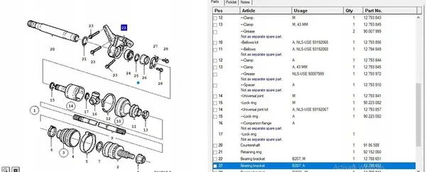 Arbre avant droit Saab 9-3 (YS3F) 2005 OEM 9186588 image 5