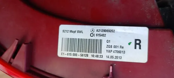 Rechter achterlicht Mercedes E-Klasse 212 LED A2129069202 image 9