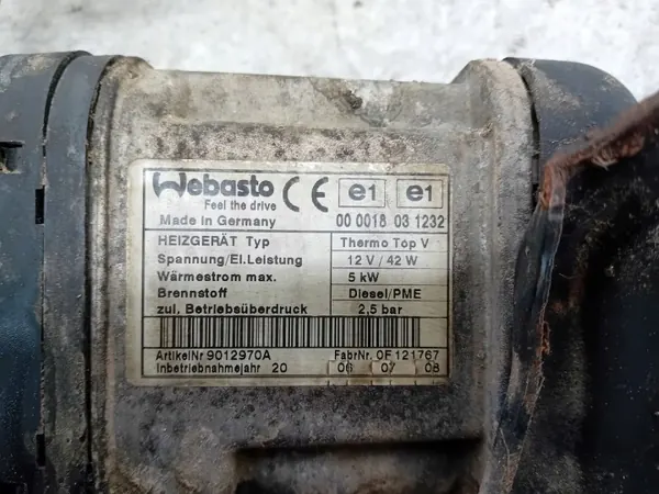 Webasto Thermo Top V 12V/42W Diesel OEM Lämmityslaite image 5