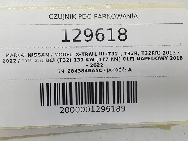 PDC Parksensor Nissan X-Trail III T32 284384BA5C image 5