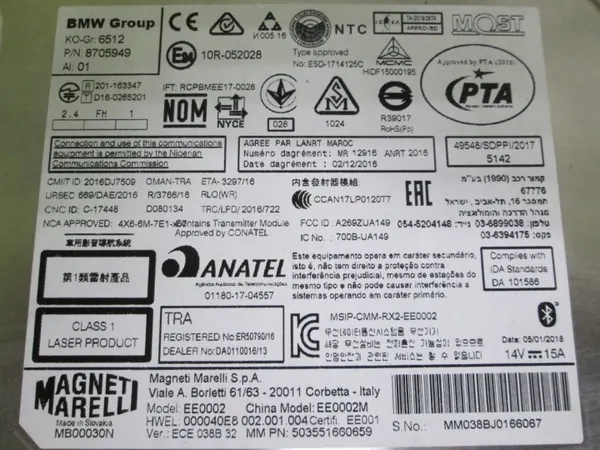 Unidade central Media 2 BMW OEM 8705949 - Usado image 3