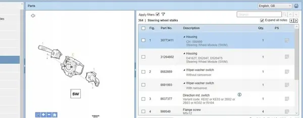 Anel de deslizamento de direção Volvo V50 2.0L 100kw OEM 30773411 image 5