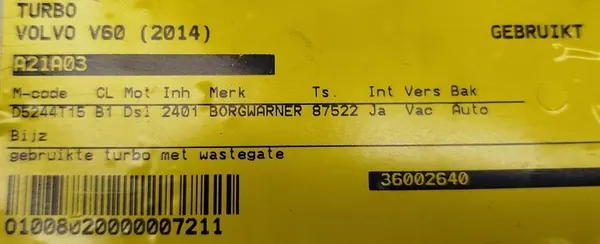 Turbo Volvo 2.4 D5 36002640 OEM image 10