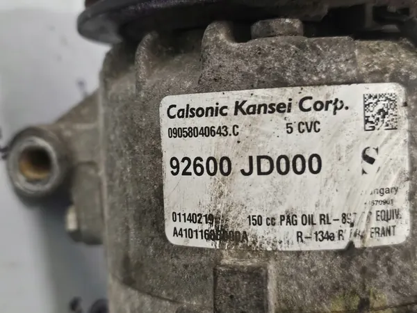 Compressore A/C QASHQAI 1.6 HR16DE 92600 JD000 image 9