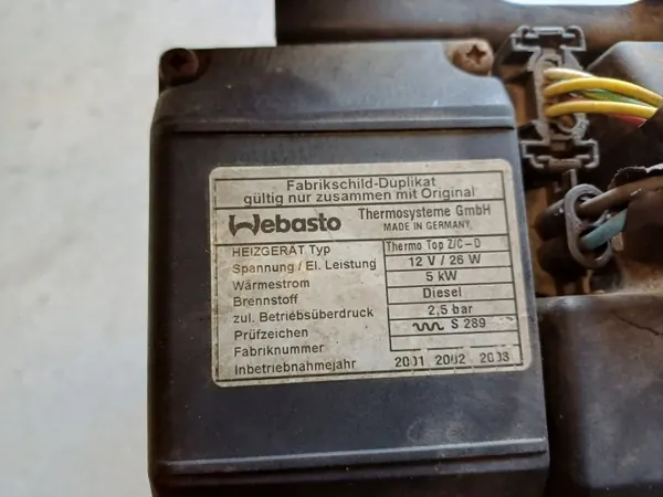 Aquecedor auxiliar Webasto Thermo Top Z/C-D 66724A image 6