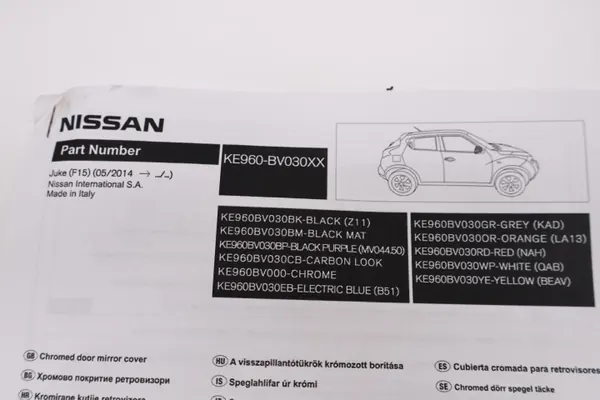 Capa Espelho Direito OEM KE960-BV030-BP Nissan Juke image 7
