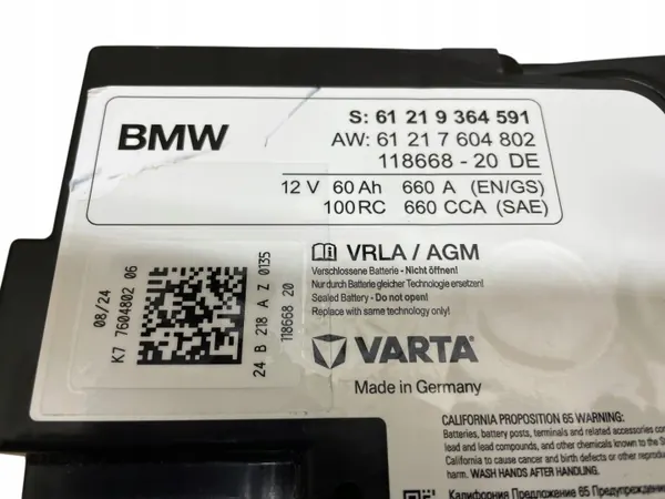 AGM-Batterie OEM 9364591 12V 60Ah für BMW image 4