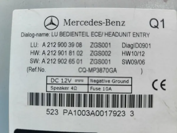 Rádio GPS Mercedes-Benz Classe E OEM A2129003908 image 7