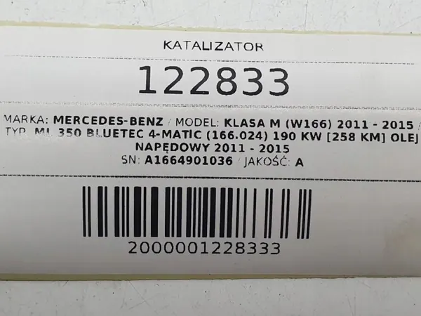 OEM A1664901036 Katalysator Mercedes ML GLE image 8