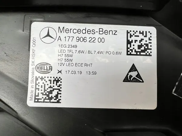 MERCEDES A-KLASA W177 Rechter Voorlicht Halogeen image 6