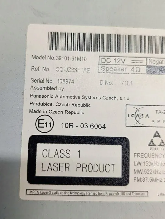 Radio Suzuki SX4 S-Cross 13-16 OEM 3910161M10S4 image 6