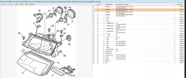 Fram höger lampa lins Saab 9-5 Estate 2.3L OEM 5284468 image 7