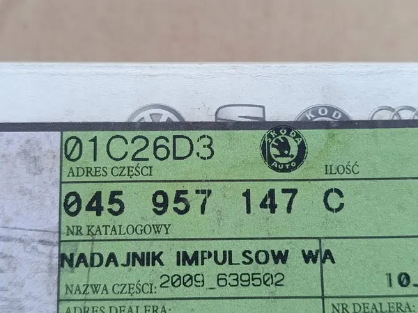 Kampiakselin sijaintianturi SKODA ROOMSTER PRAKTIK (5J) OEM 045957147C image 10