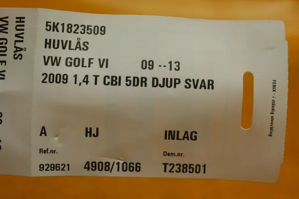 Haubenverschluss VW Golf VI 5K1823509 image 10