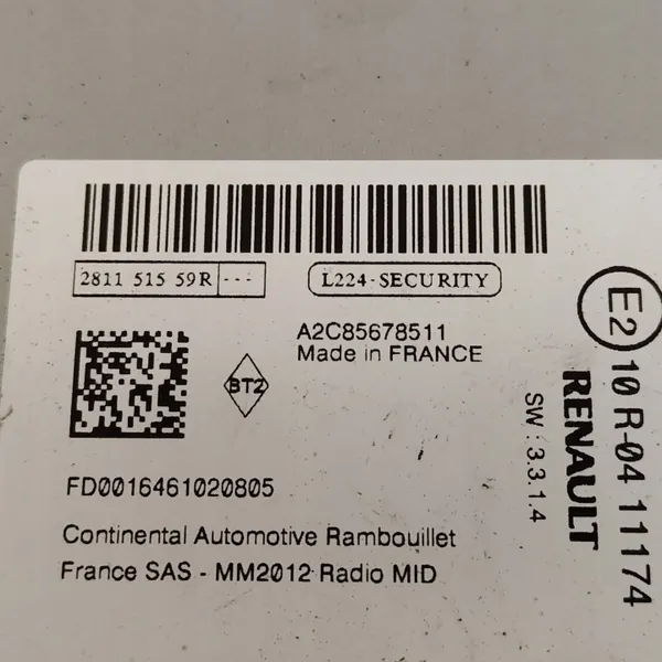 Radio Navigointi Renault Clio IV OEM 281151559R image 3