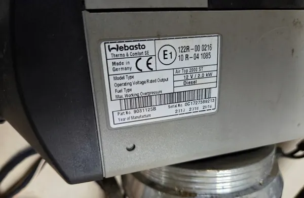 Chauffage stationnaire Webasto Air Top 2000 ST 12V OEM 2000ST image 5