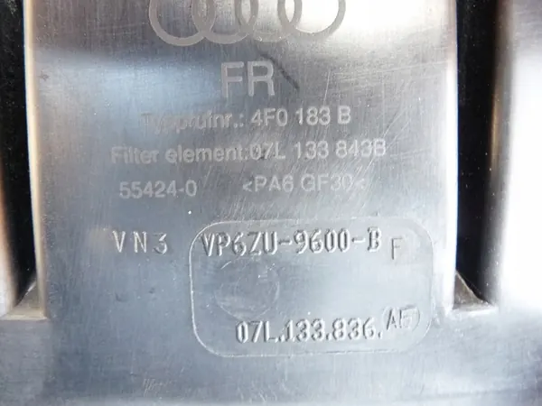 AUDI A6 C6 S6 5.2 FSI Ilmansuodattimen Kotelo Oikea 07L133836AE image 6