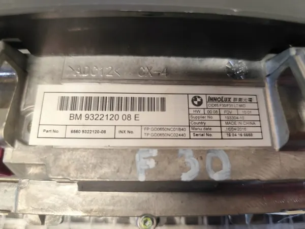 BMW F30/F31 LCI 15-18 Radio Nav Display OEM 9322120 image 6