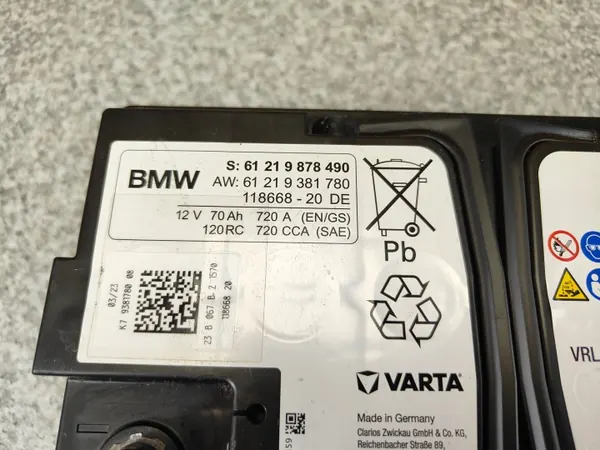 BMW OEM 9878490 AGM Batterie 12V 70Ah 720A image 3
