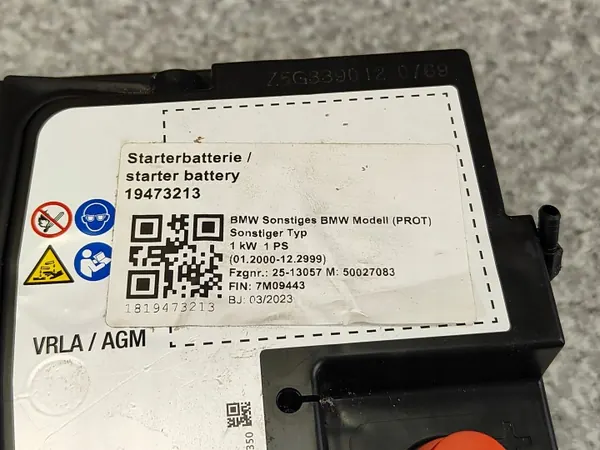 BMW OEM 9878490 AGM Batterie 12V 70Ah 720A image 5
