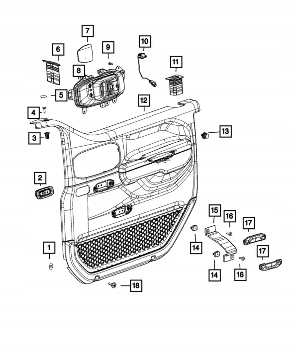 Dörrhandtagspropp Vänster OEM 5ZX23TRMAB Jeep Wrangler JL image 3