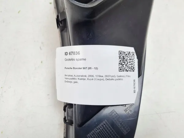 Grelha Porsche Boxster 987 OEM 98750475001 - Usado image 7