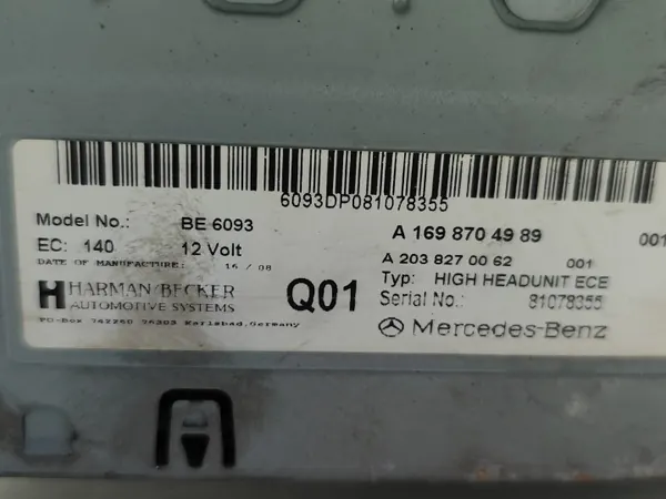 Radio GPS Mercedes-Benz A1698704989 pour B-Class image 7