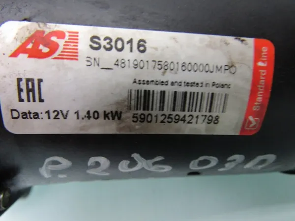 Startmotor 206 03R 1.4 HDI image 6