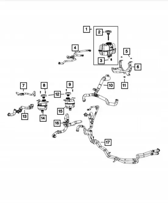 Durite d'entrée réservoir liquide de refroidissement OEM 68280797AC Jeep image 4