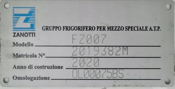 Unité de réfrigération Zanotti FZ007 20R OEM image 3