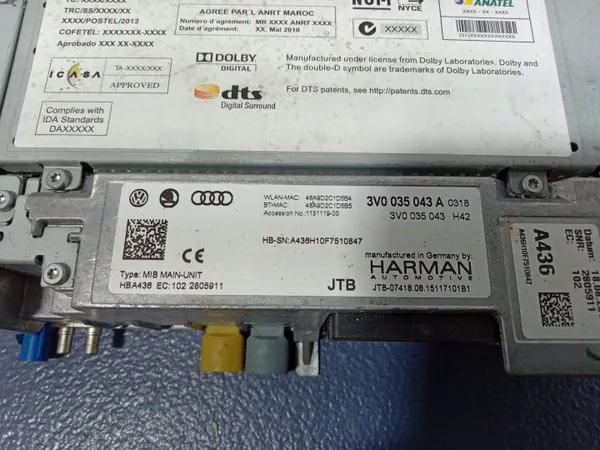 Skoda Superb III MIB2 Radio-Navigationsläsare OEM 3V0035043A image 6
