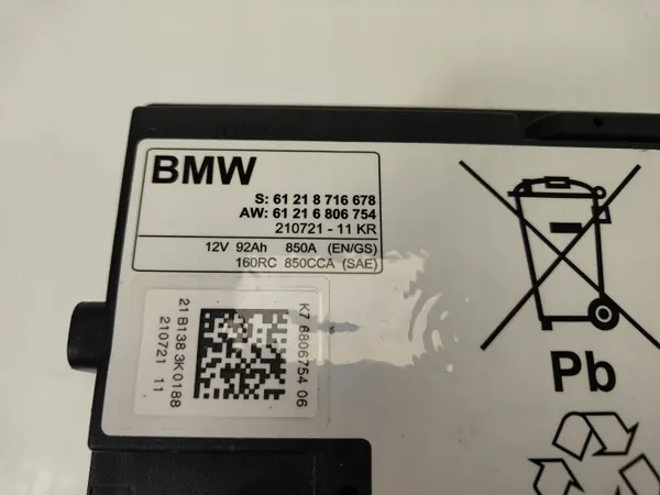 Batterie AGM BMW OEM 8716678 12V 92Ah 850A image 3