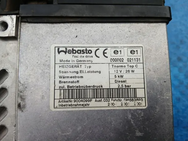 Webasto Thermo Top Z 12V 5.0kW Diesel-lämmitin OEM 9004809F image 6