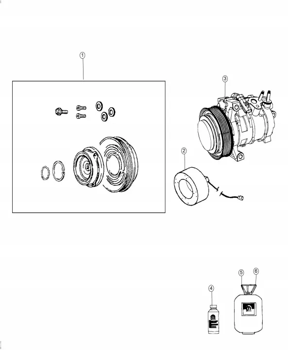 Compresseur A/C OEM 68289891AB pour Jeep Wrangler JL image 5