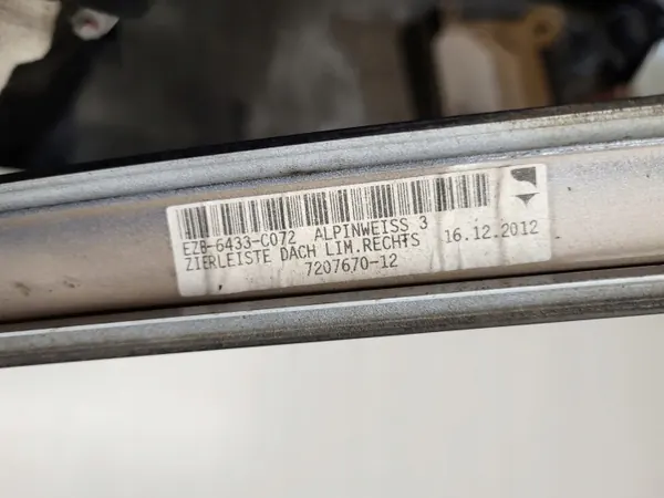 Höger taklist OEM 7207670 för BMW F10 image 4