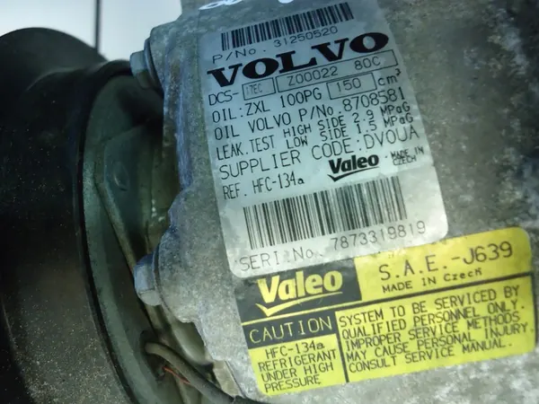 VOLVO S60 S80 V70 XC90 3.2 Ilmastointikompressori 31250520 image 4