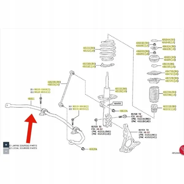 Etutukivarsi OEM 488040D010 Toyota Yaris Crossille image 5