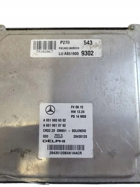 Contrôleur injection Mercedes-Benz Sprinter W906 A6519010702 image 4