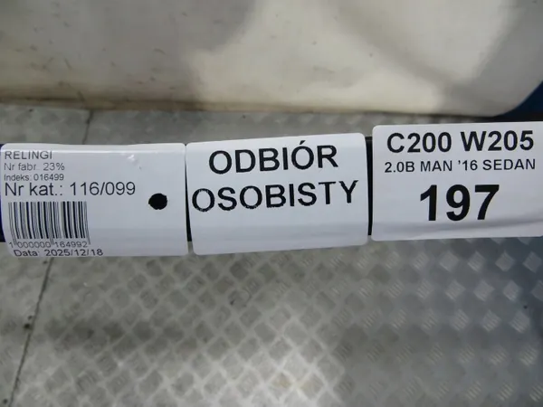 Mercedes W205 takräcke höger OEM 116/099 image 8