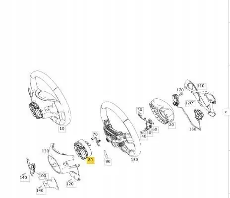 Airbag spiral kabelsensor Smart ForTwo II A4515400317 image 2