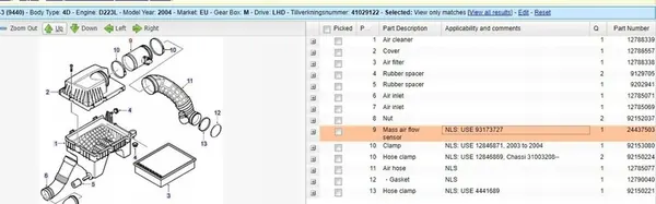 Luftmassenmesser Saab 9-3 93173727 image 4