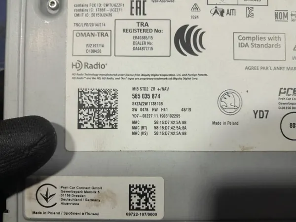 Skoda Superb III Liftradio OEM 565035874 Multimedia image 4