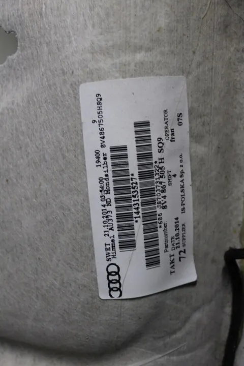 Plafonnier Audi A3 8V Sportback OEM 8V4867505 image 8