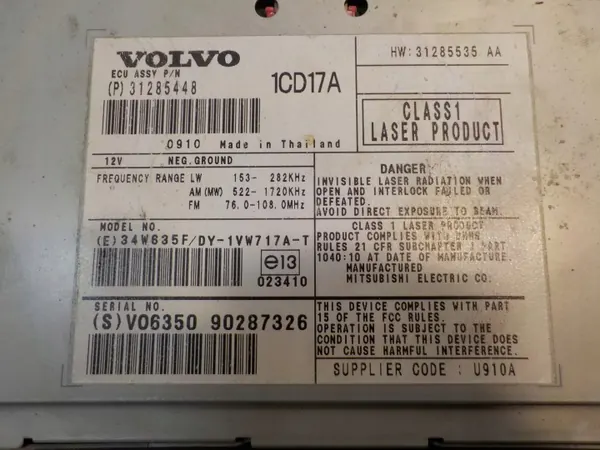 Volvo CD-speler OEM 31285448 voor V50 S40 image 6