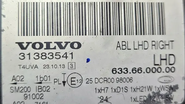 Volvo V70 XC70 S80 Bi Xenon Oikea Euro ZKW 31383541 image 6