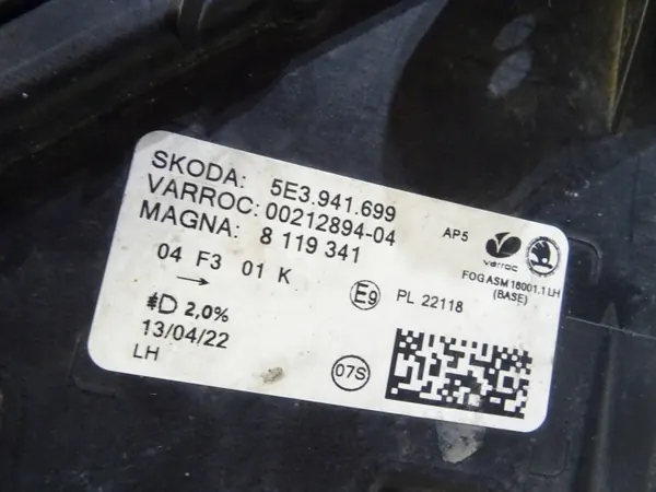 Skoda OE 5E3941699 LLU Vänster Halogen Fram LED image 5