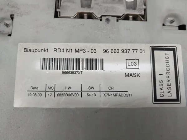 Rádio de fábrica OEM 9666393777 CD MP3 para Citroen Peugeot image 6