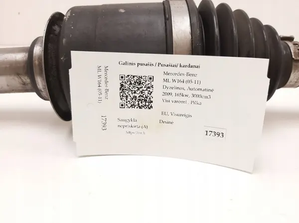 Mercedes-Benz ML W164 Bakaxel A1643500010 2009 Vänster Sida image 7